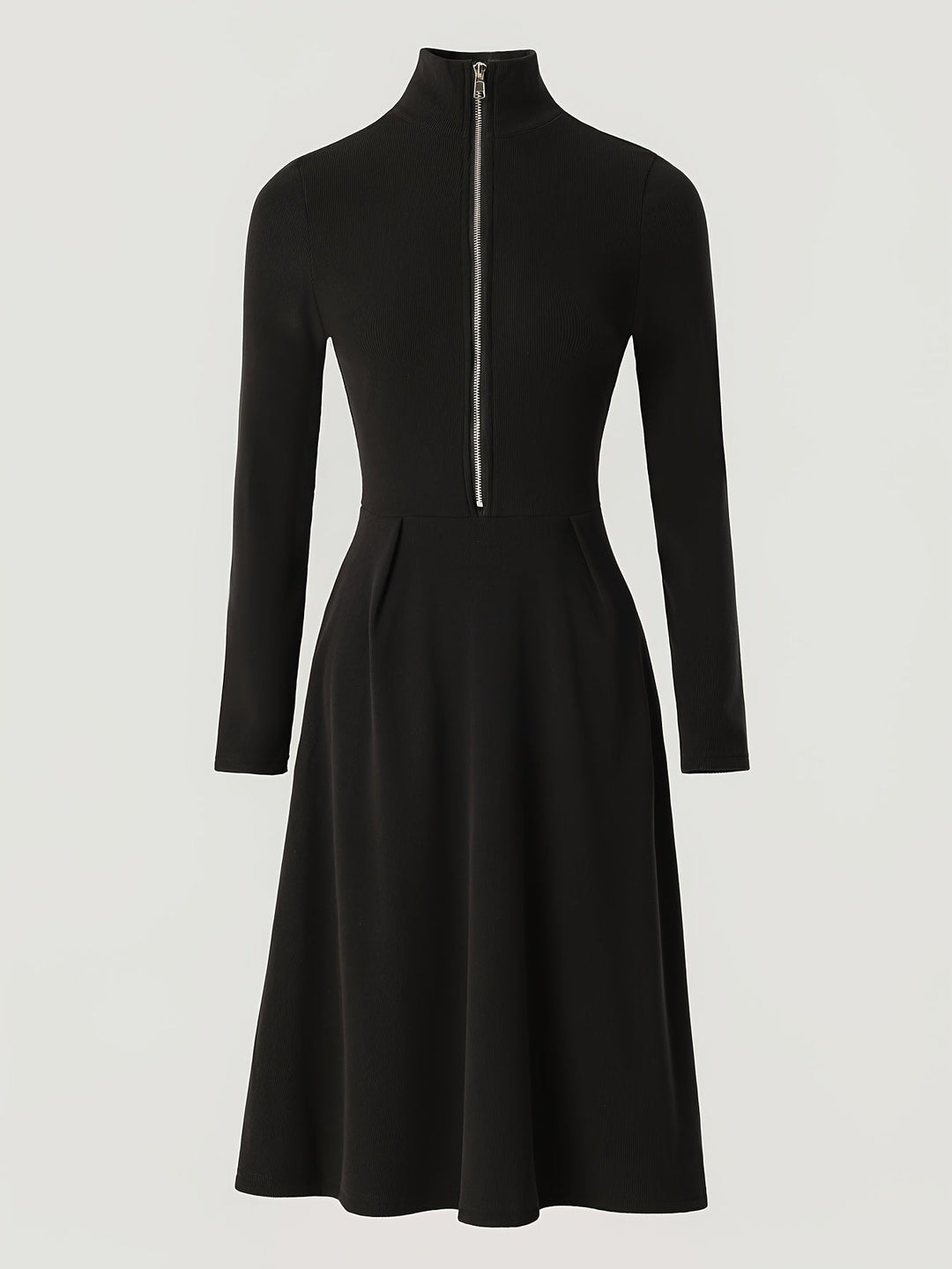 ZINNIA | ZIPPERED LONG SLEEVE DRESS WITH STRETCH FABRIC