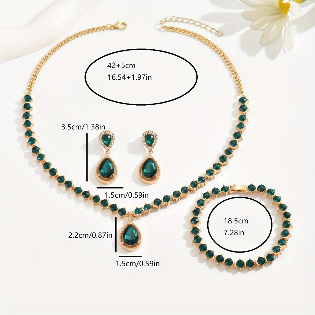 ELEGANT GEOMETRIC CRYSTAL JEWELRY SET