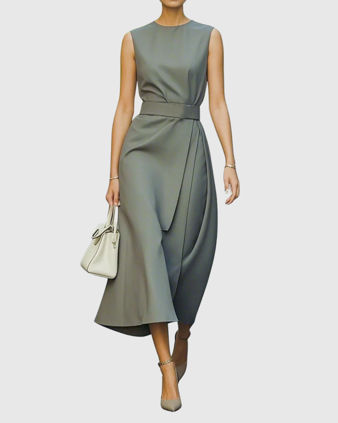CLARIMOND | ELEGANT ROUND NECK DRESS
