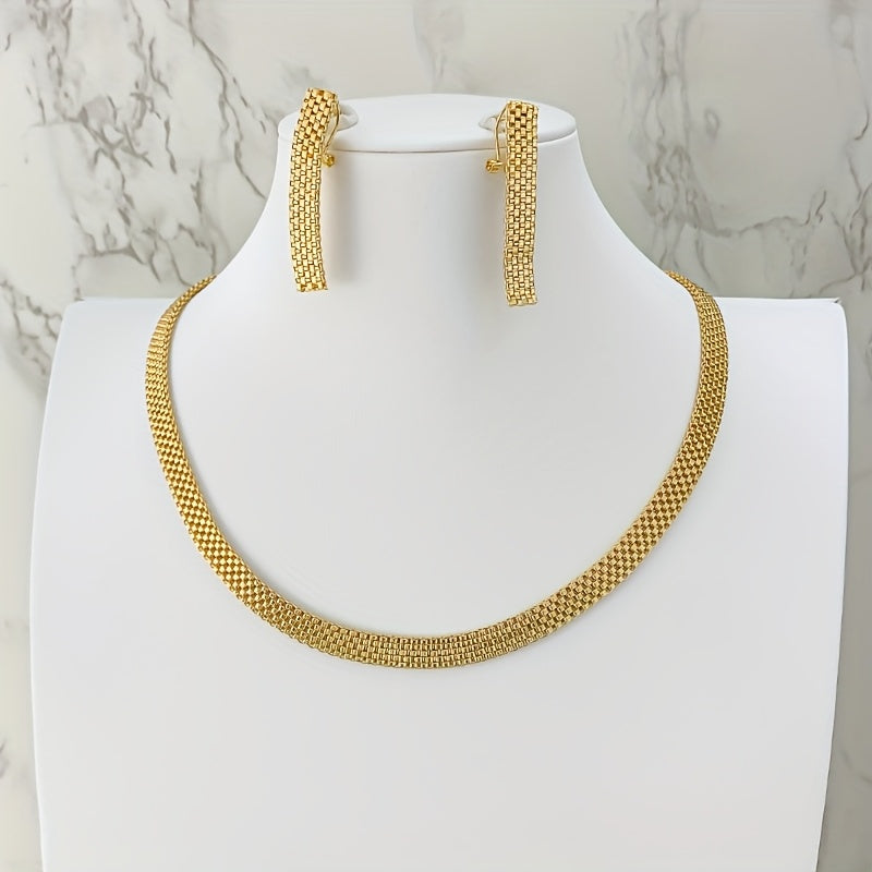 REFINED LONG NECKLACE, BRACELET & EARRINGS SET