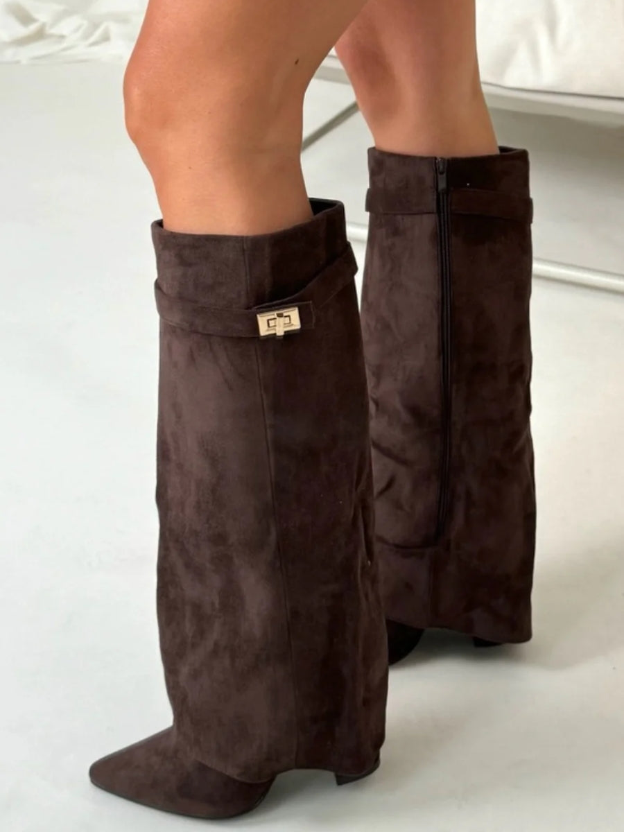 HARRIET | WOMEN'S LEATHER THIGH-HIGH BOOTS WITH BUCKLE