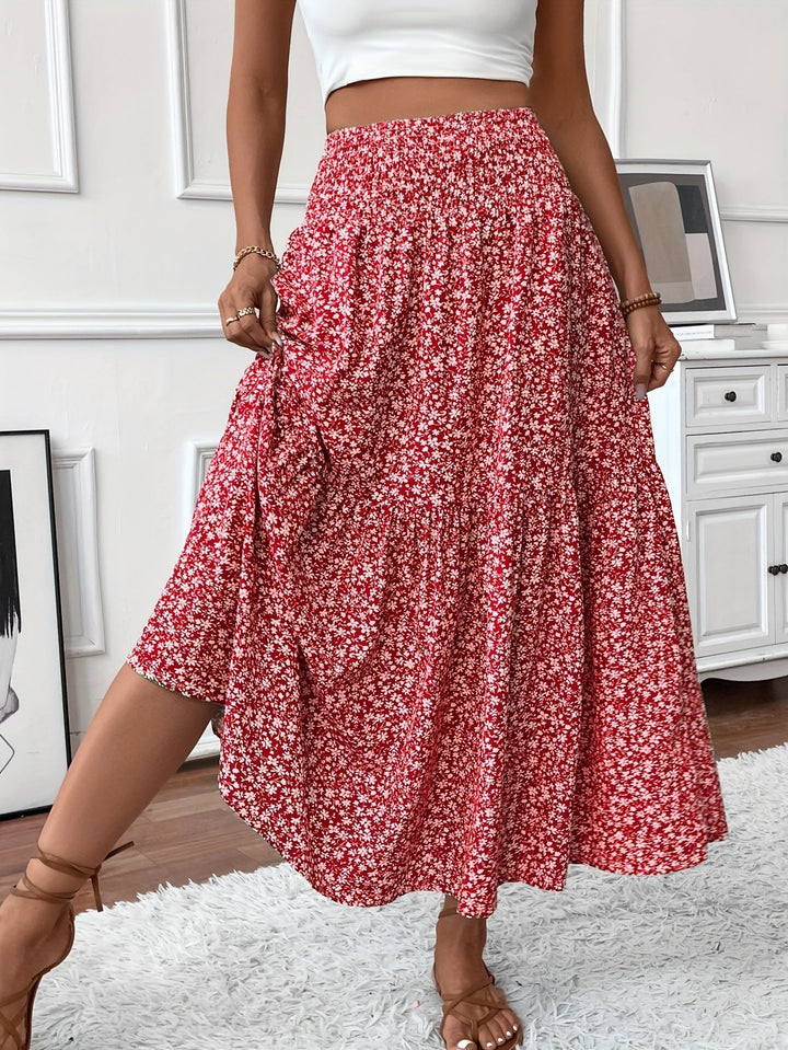 TAHLIA | TIERED FLORAL MAXI SKIRT