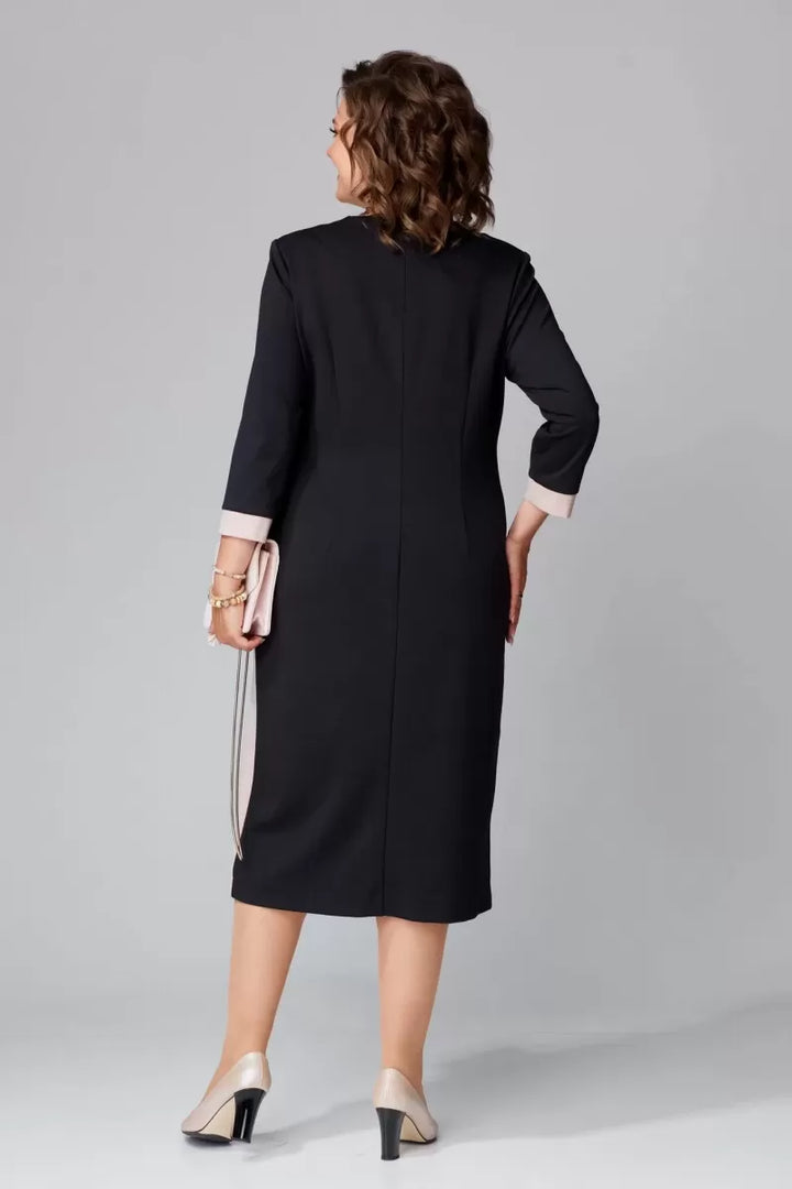 FENNA GRACE | ELEGANT V-NECK MIDI DRESS