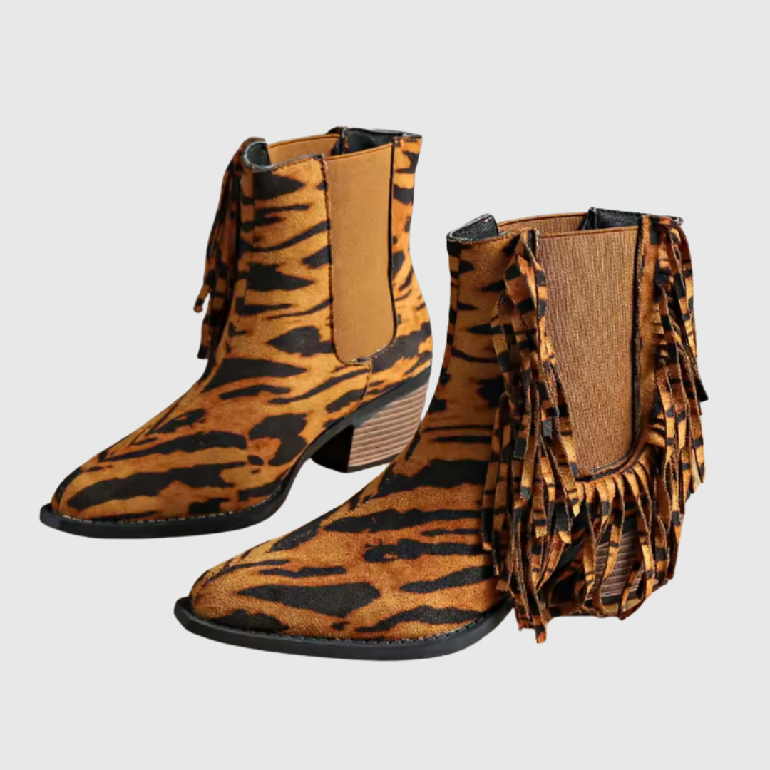 OLIVINE | FRINGE SUEDE ANKLE BOOTS