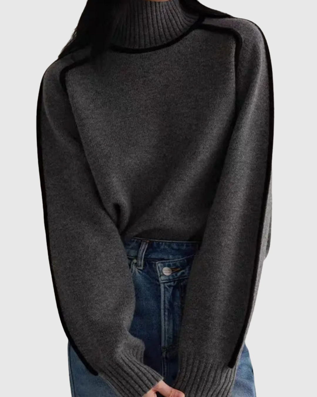 MARIEL | STRIPED TURTLENECK KNIT SWEATER