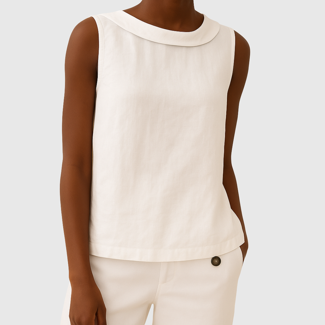 THALIA | SLEEVELESS ROLL COLLAR TOP