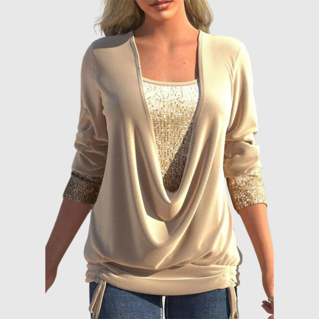 ODELINE | MODERN SEQUIN LAYER BLOUSE