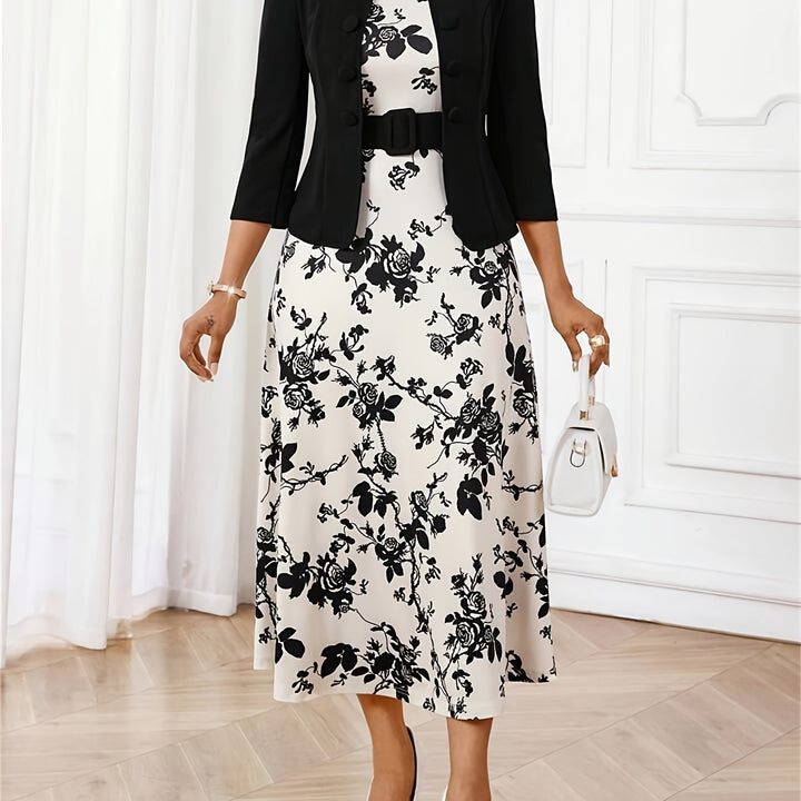 AMELIE LANE | PRINTED BELTED TWO-PIECE SET