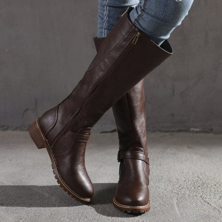 GEORGINA | CLASSIC BUCKLE KNEE-HIGH BOOTS FOR WOMEN