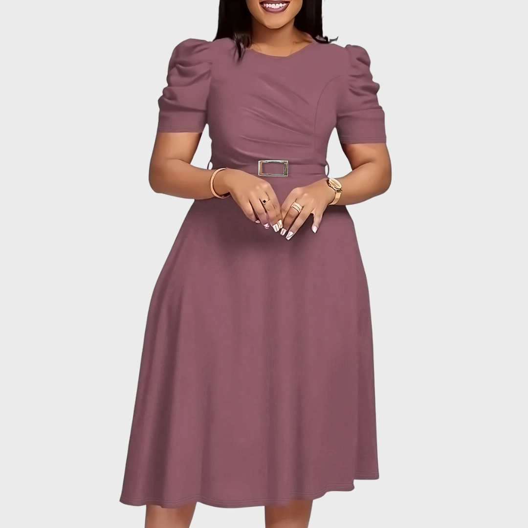 HARRIET BLOOM | SOFT-TOUCH RUCHED MIDI DRESS
