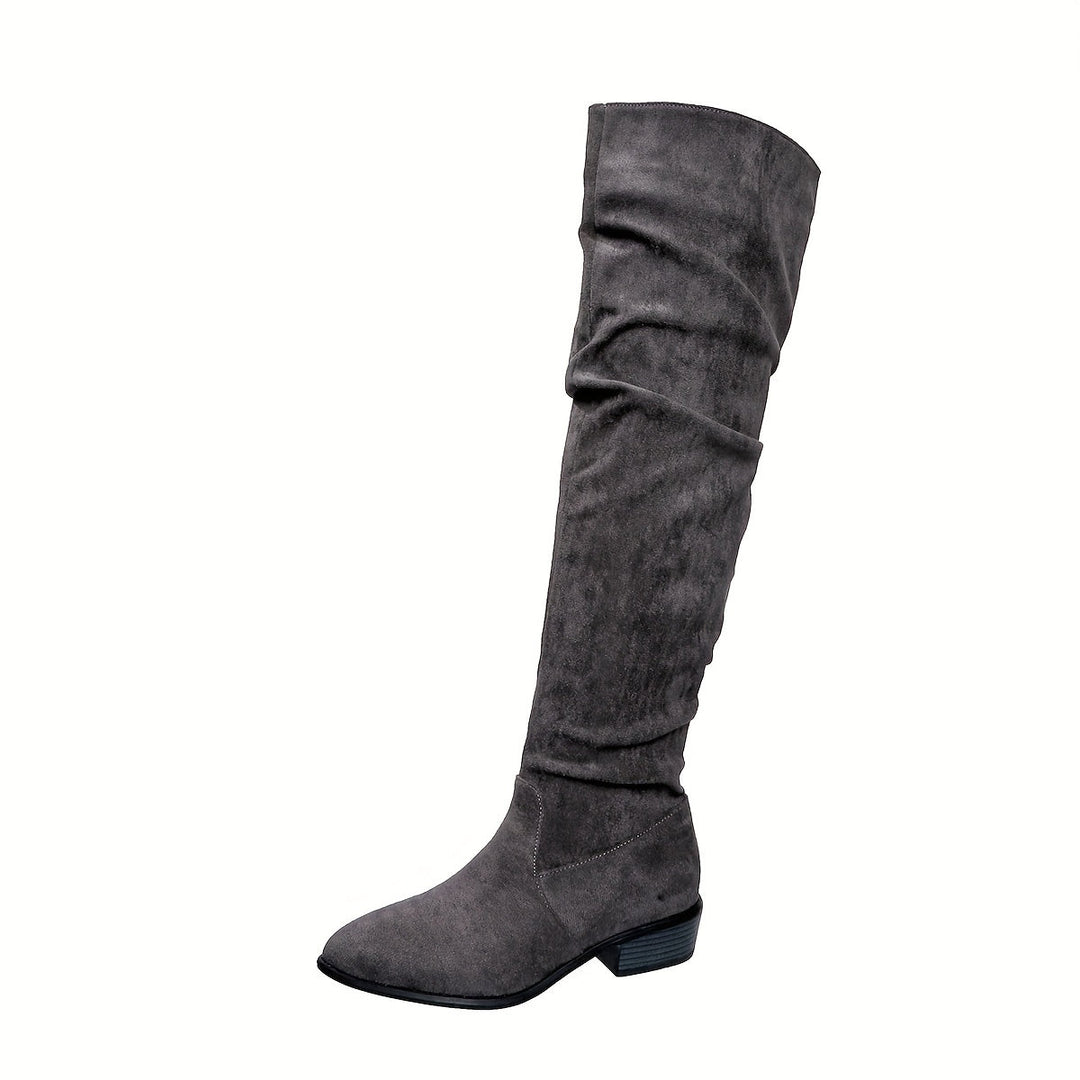 IONE | FASHIONABLE OVER-THE-KNEE BOOTS WITH STACKED HEEL