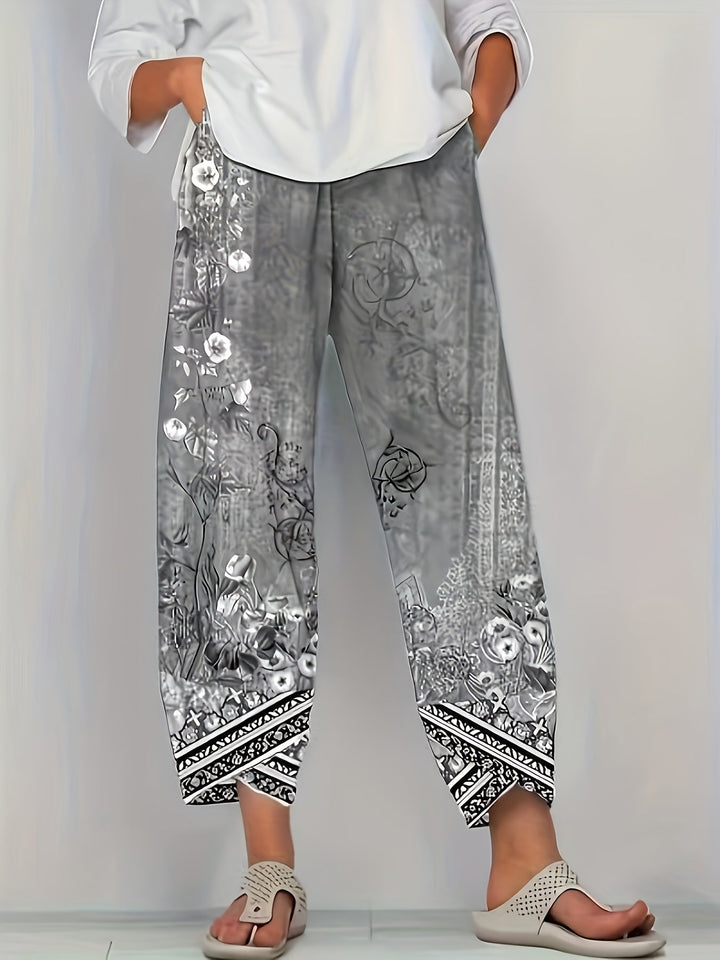 BRIELLE | BOTANICAL WIDE-LEG TROUSERS