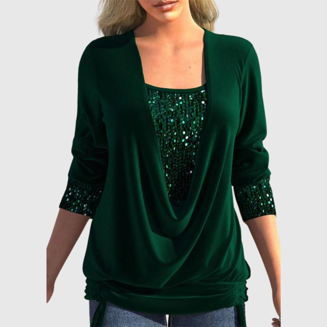 ODELINE | MODERN SEQUIN LAYER BLOUSE