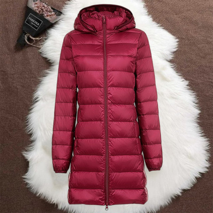 HELSA LONG TRANSITIONAL PADDED JACKET | DARK RED