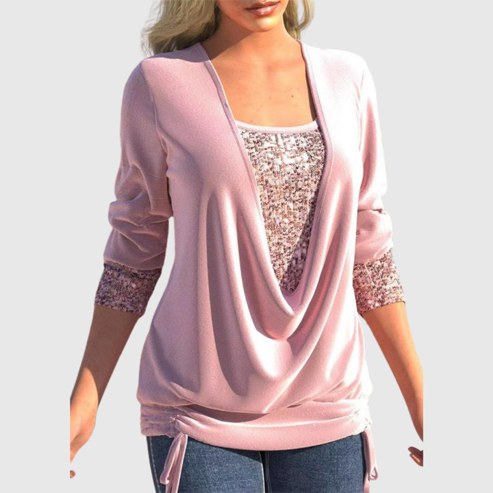 ODELINE | MODERN SEQUIN LAYER BLOUSE
