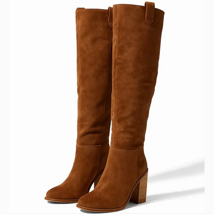 SUEVIRA™ | SUEDE BLOCK HEEL BOOTS