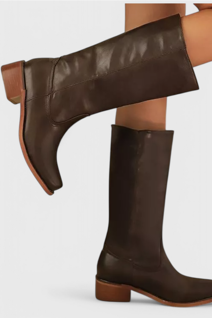 PIPPA | WOMEN'S LEATHER KNEE-HIGH BOOTS WITH HEELS