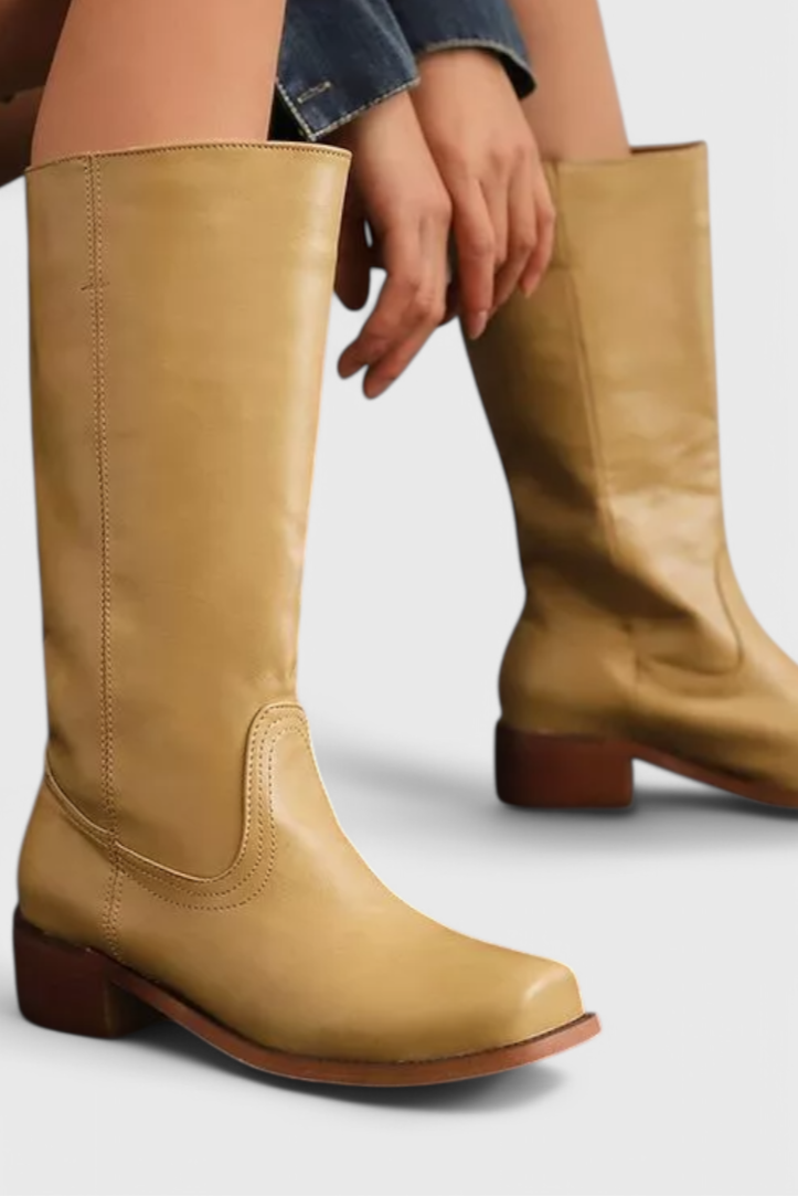 PIPPA | WOMEN'S LEATHER KNEE-HIGH BOOTS WITH HEELS