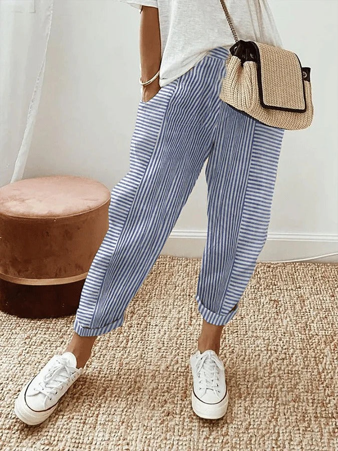 VEYRA | STRIPED RELAXED TROUSERS