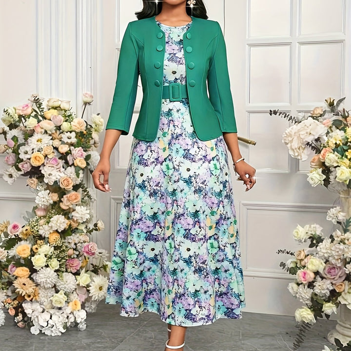 AMELIE LANE | PRINTED BELTED TWO-PIECE SET