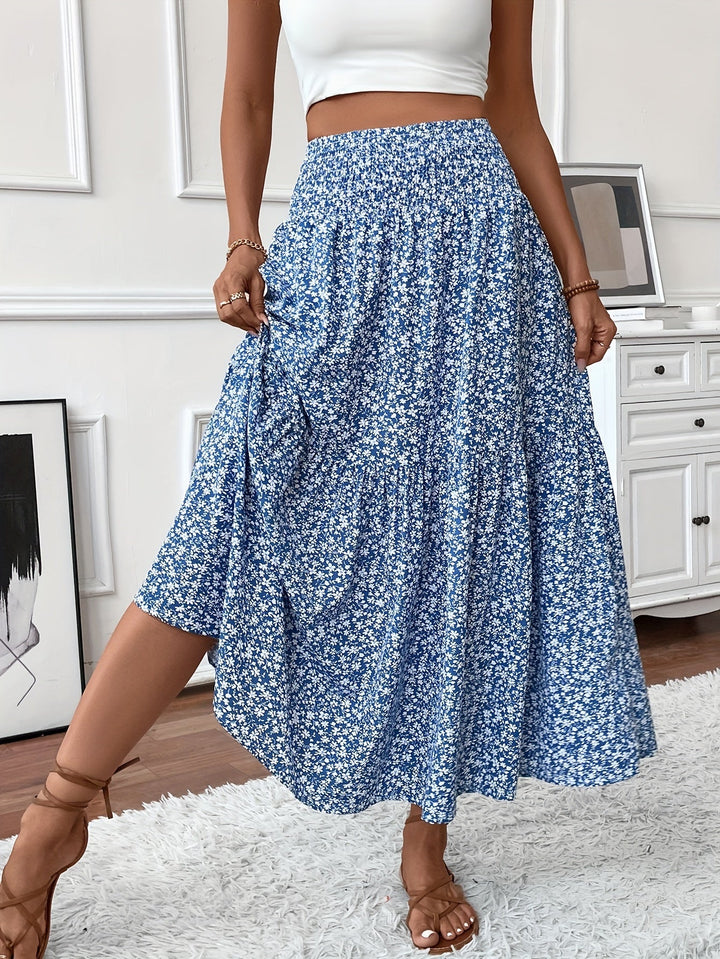TAHLIA | TIERED FLORAL MAXI SKIRT
