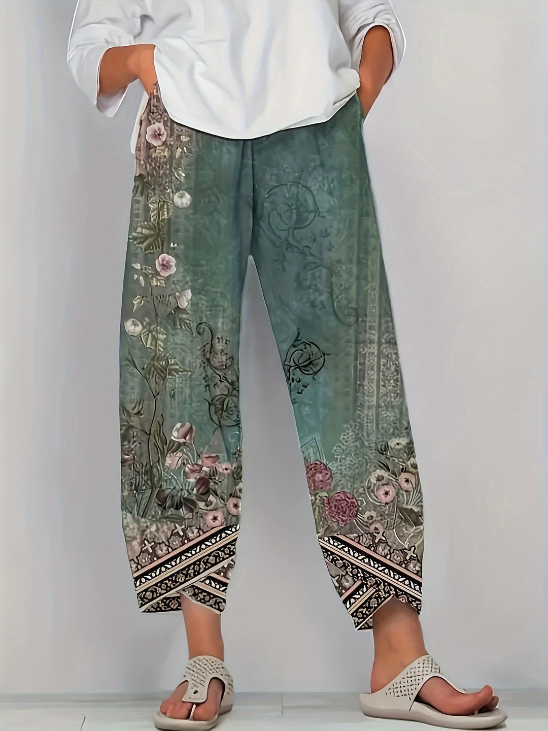 BRIELLE | BOTANICAL WIDE-LEG TROUSERS