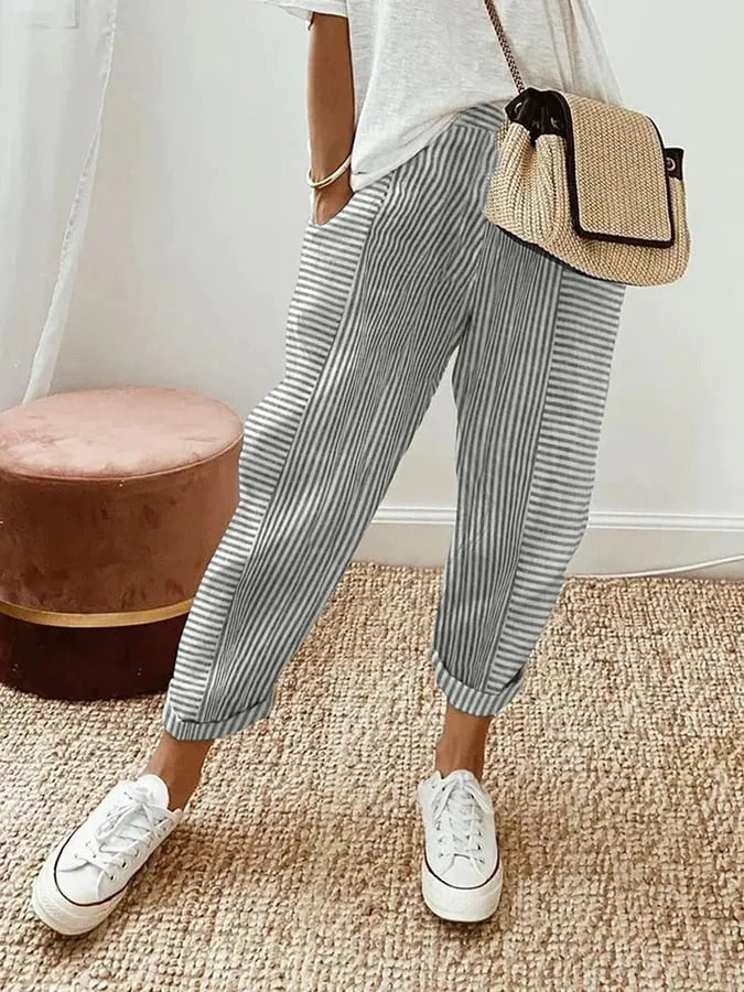 VEYRA | STRIPED RELAXED TROUSERS